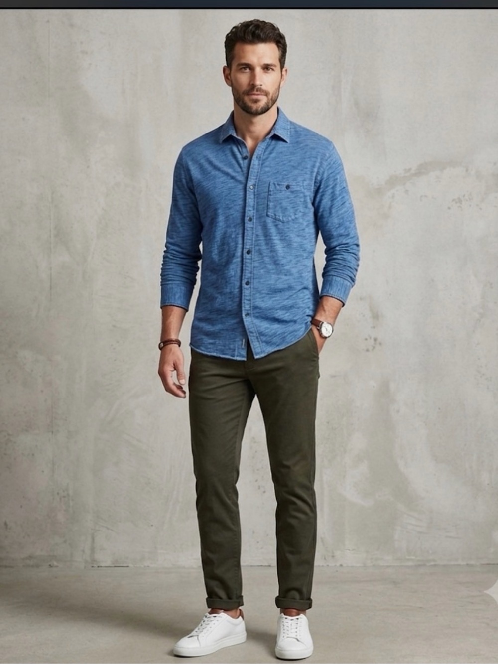 Express Blue Long Sleeve Button Down Shirt Size XL.